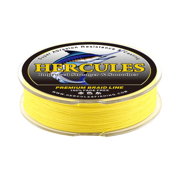HERCULES Yellow fade free fishing line 4 Strands 6LB-100LB PE Braided Fishing Line